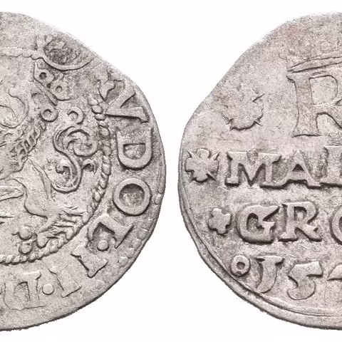 Malý groš 1579, Jáchymov-Kádner, HN.2 (opis 7a), patina, rysky