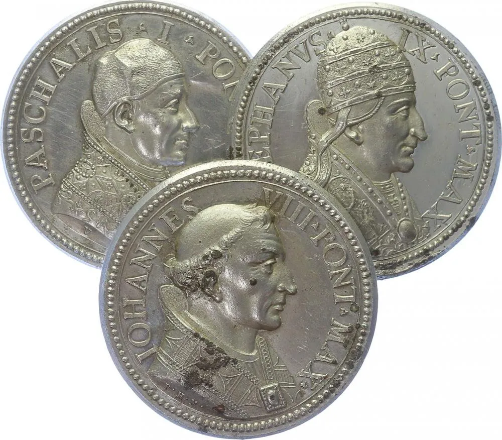 Vatikán - životopisné medaile, cca 18. století — 1