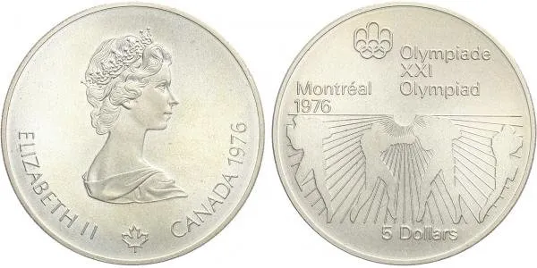 Kanada, 5 Dollars 1976 - Olympiáda Montreal 1976