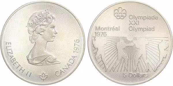 Kanada, 5 Dollars 1976 - Olympiáda Montreal 1976