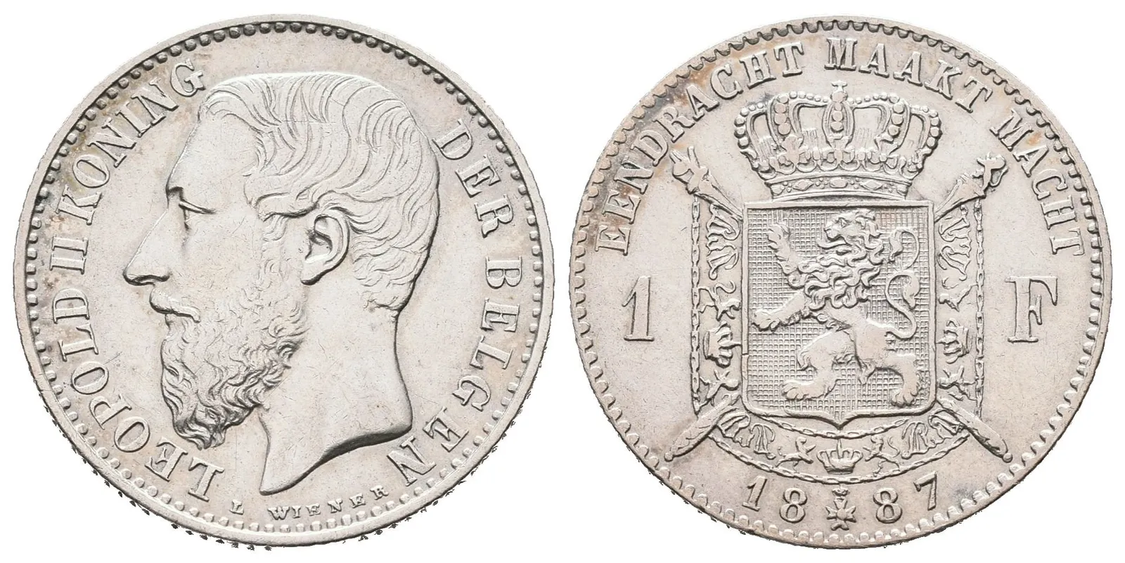 Belgie, 1 Frank 1887