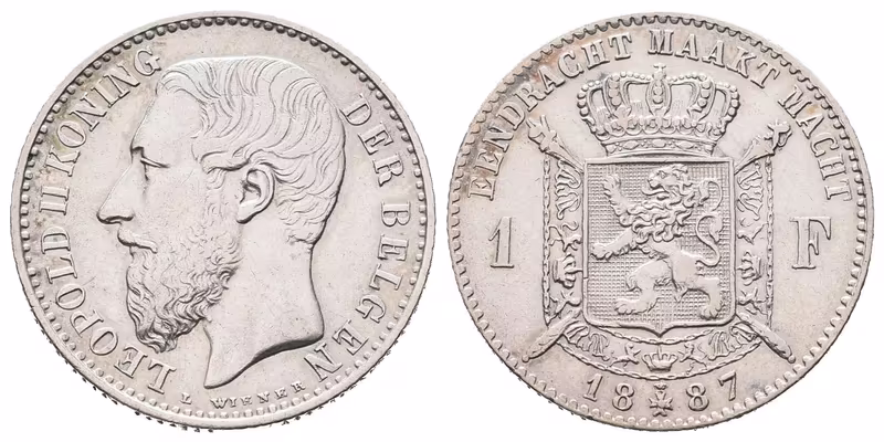 Belgie, 1 Frank 1887