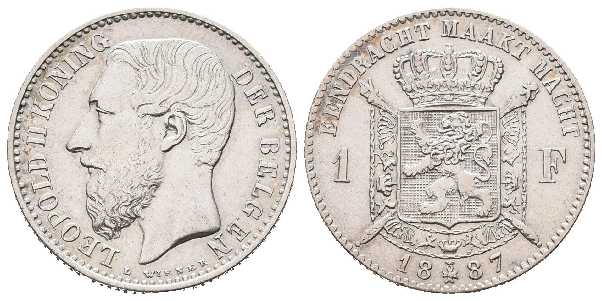 Belgie, 1 Frank 1887