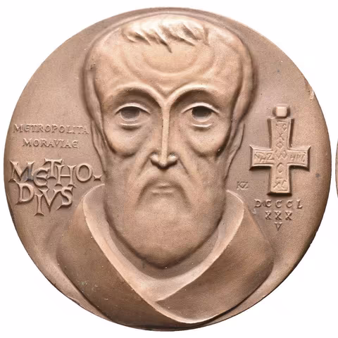 AE Medaile 1986 - 1100. výročí úmrtí sv. Metoděje. Br 70 mm