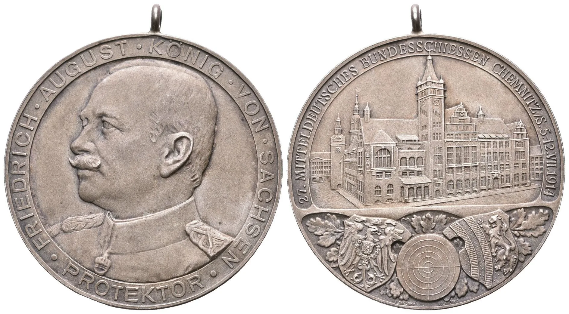 AR Medaile 1914 (Lauer) - 27. Středoněmecké spolkové střelby v Chemnitz, — 1