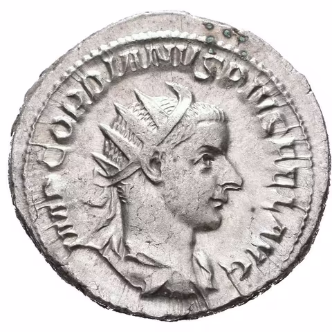 Antoninian, 241 - 243, Rv: AETERNITATI AVG, stojící Sol čelně hledí doleva,