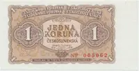 Československo, 1 Koruna 1953, tisk Praha, série NP, perf. 3 m.d., Hej.89b1.S1