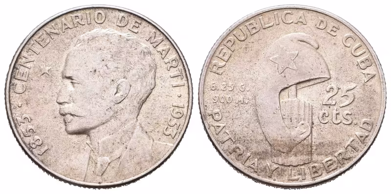 Kuba, 25 Centavo 1953