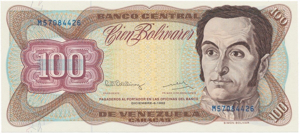 Venezuela, 100 Bolivares 1992, P.66e