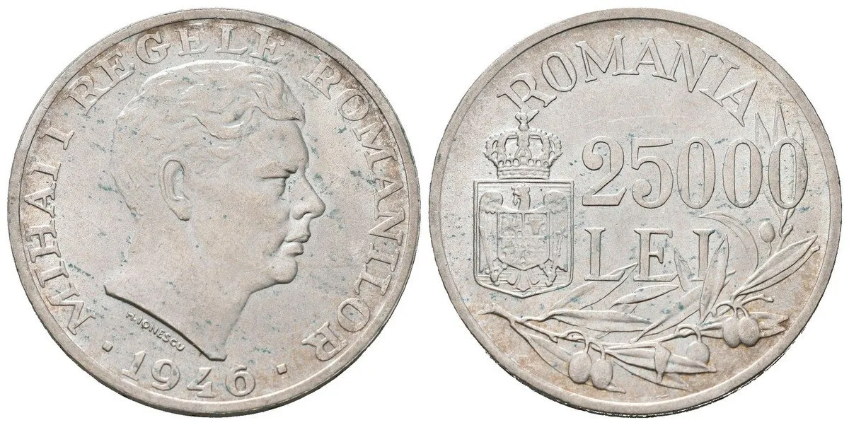 Rumunsko, 25 000 Lei 1946
