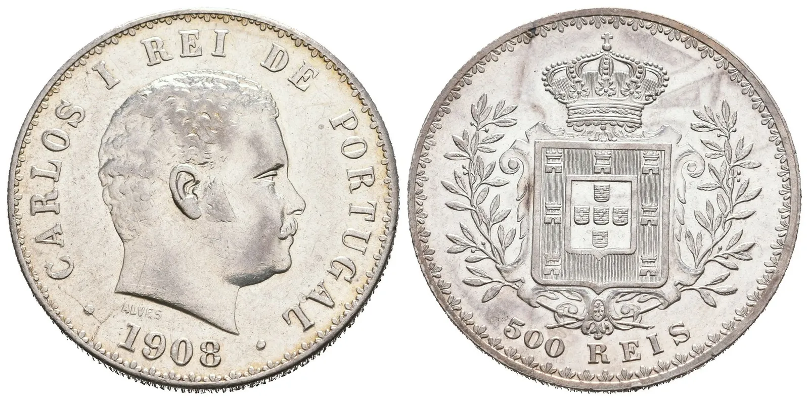 Portugalsko, 500 Reis 1908
