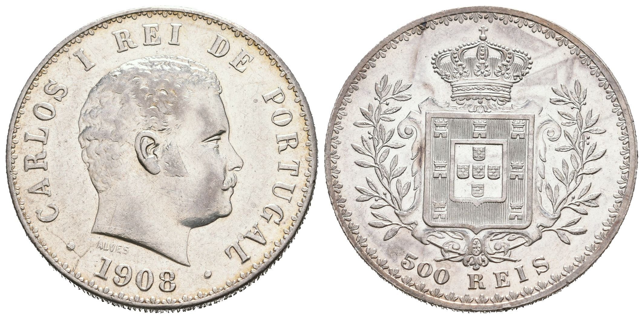Portugalsko, 500 Reis 1908