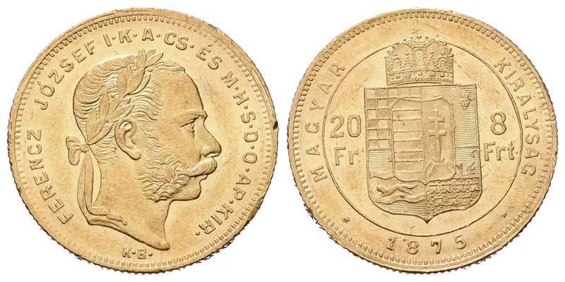 8 Zlatník / 20 Frank 1875 KB
