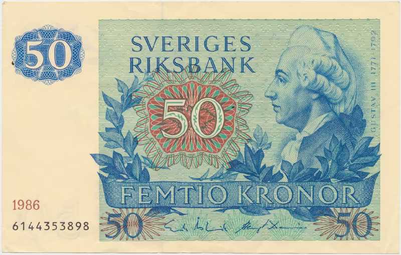 Švédsko, 50 Kronor 1986, P.53d