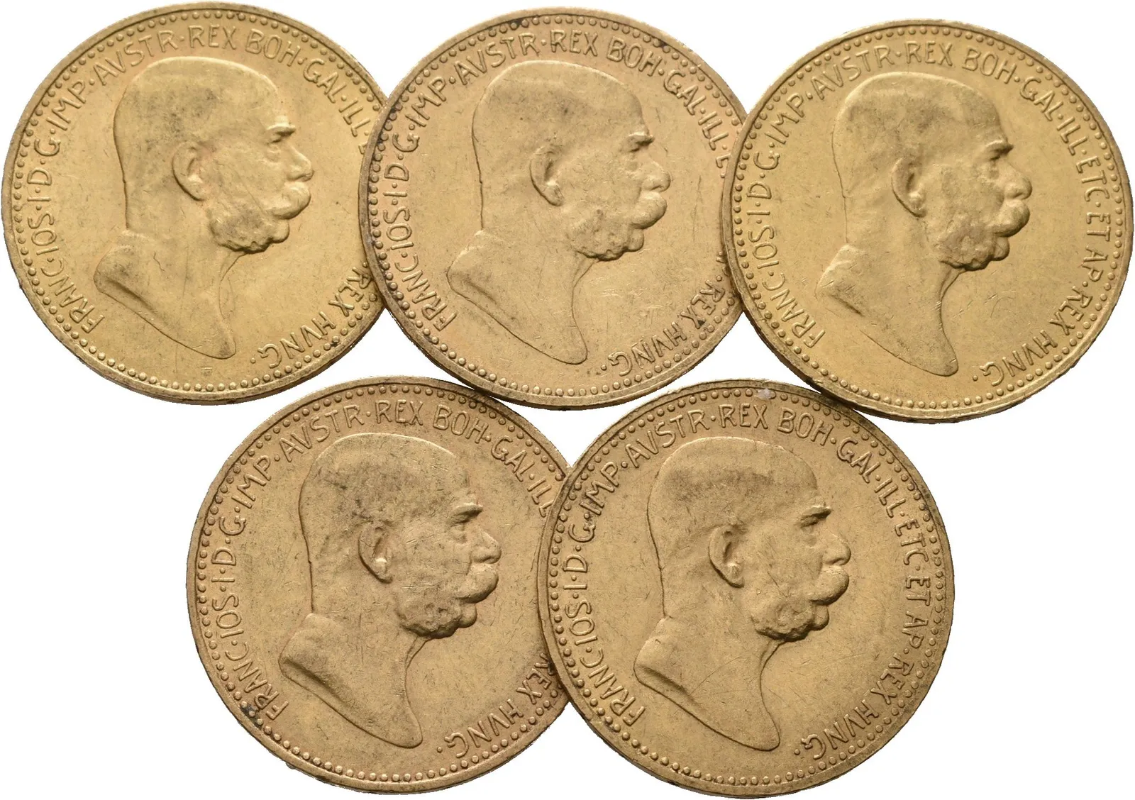 10 Koruna 1908 - jubilejní, 5 ks