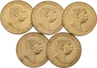 10 Koruna 1908 - jubilejní, 5 ks