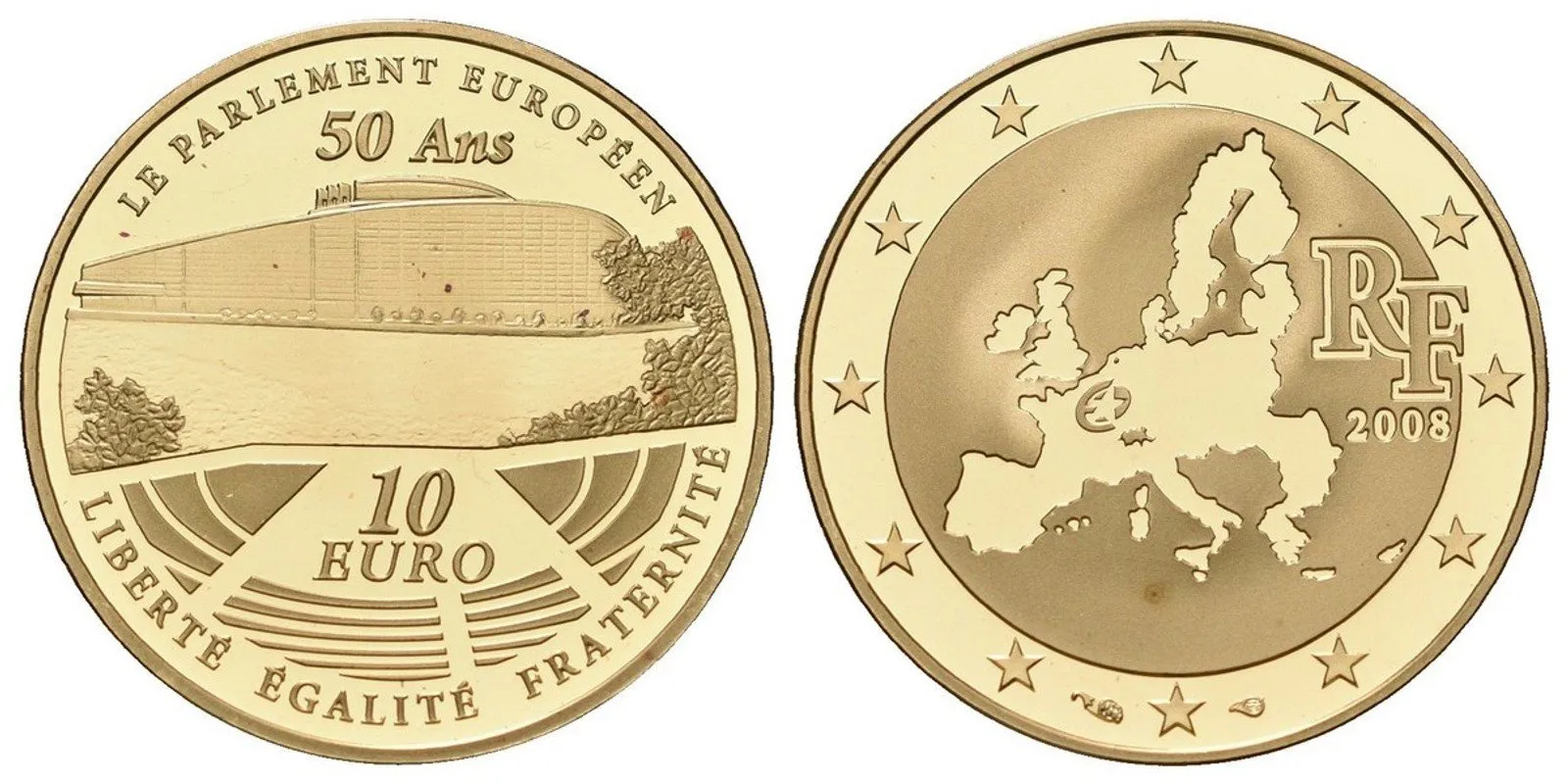 Francie, 10 Euro 2008 - 50. výročí Evropského parlamentu