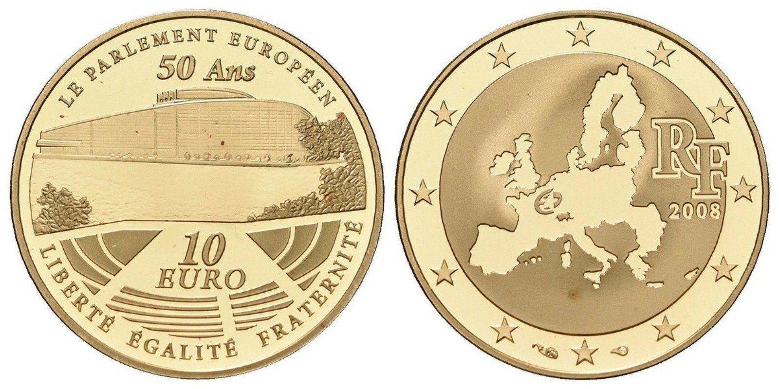 Francie, 10 Euro 2008 - 50. výročí Evropského parlamentu