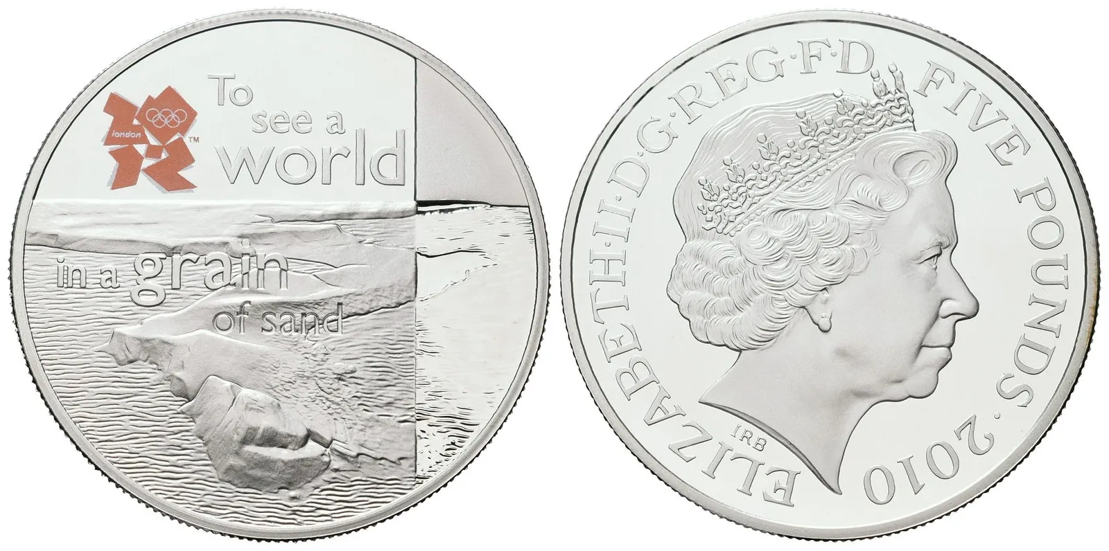 Velká Británie, 5 liber 2010  OH Londýn - Záliv Rhossili