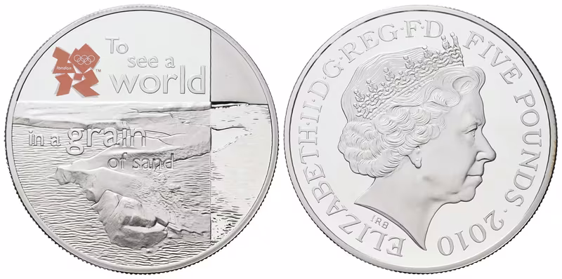 Velká Británie, 5 liber 2010  OH Londýn - Záliv Rhossili