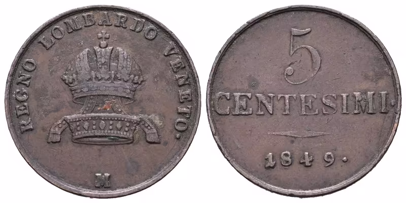 5 Centesimi 1849 M