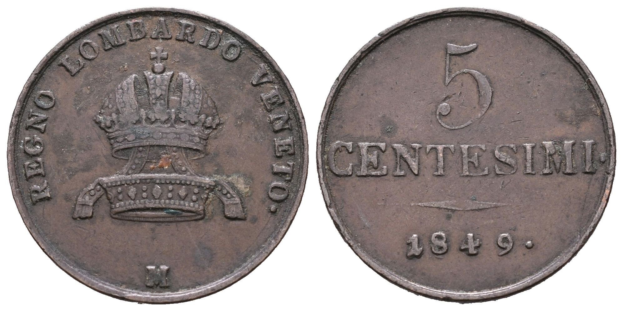 5 Centesimi 1849 M