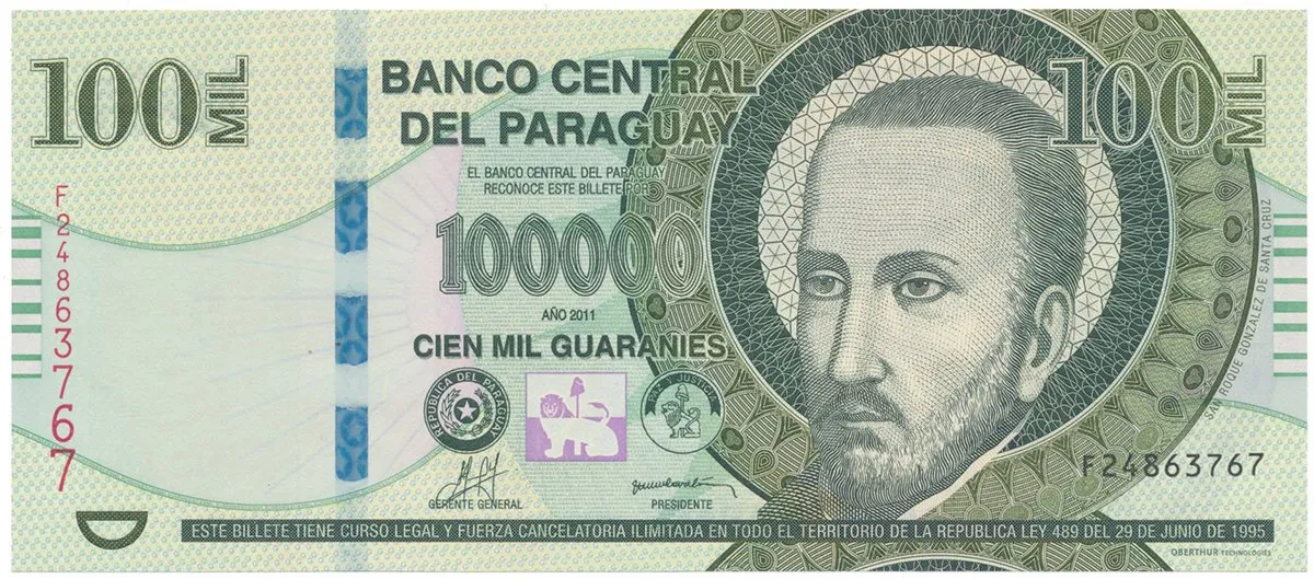 Paraguay, 100.000 Guaranies 2011, P.233c