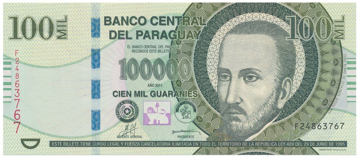 Paraguay, 100.000 Guaranies 2011, P.233c