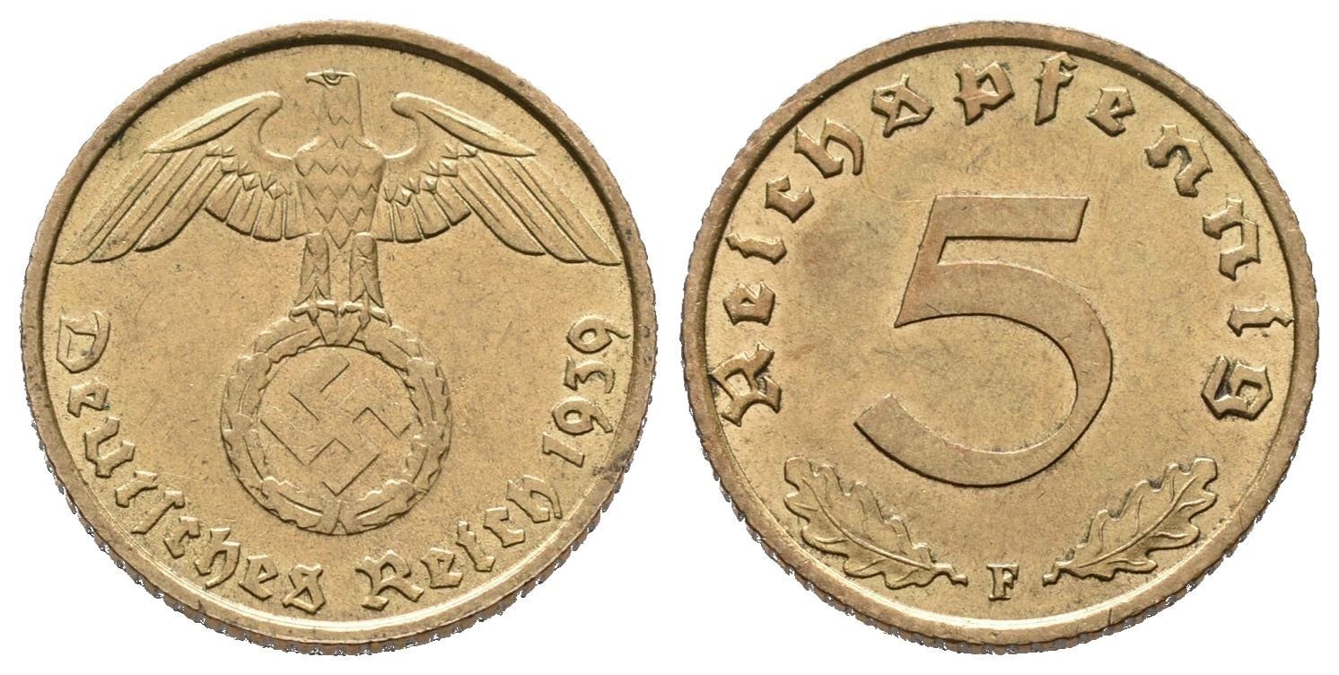 III. říše, 5 Pfennig 1939 F