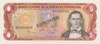 Dominikánská republika, 5 Pesos Oro 1992, P.118s1
