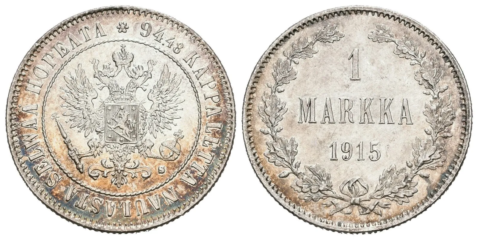 1 Markka 1915 S, Helsinky, Bitkin2.401, Uzd.4831, krásná zachovalost, lesk, patina, — 1