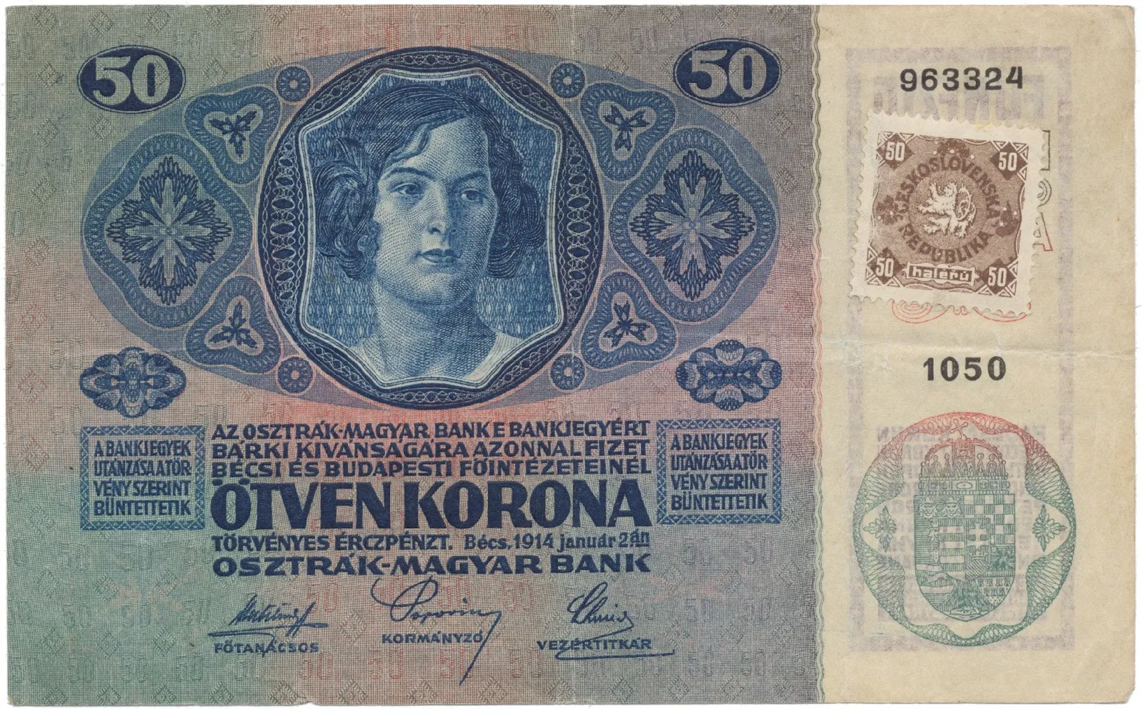 50 Koruna 1914 (1919), kolkovaná, Hej.4