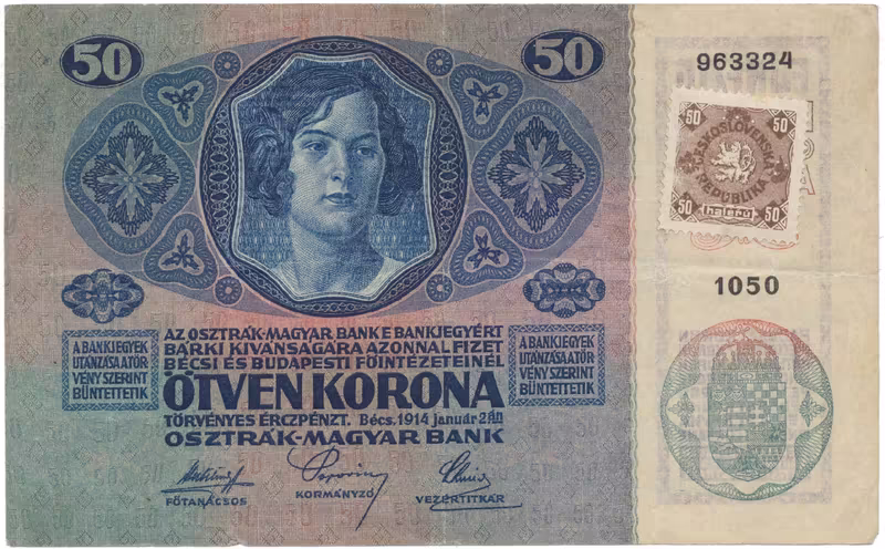 50 Koruna 1914 (1919), kolkovaná, Hej.4
