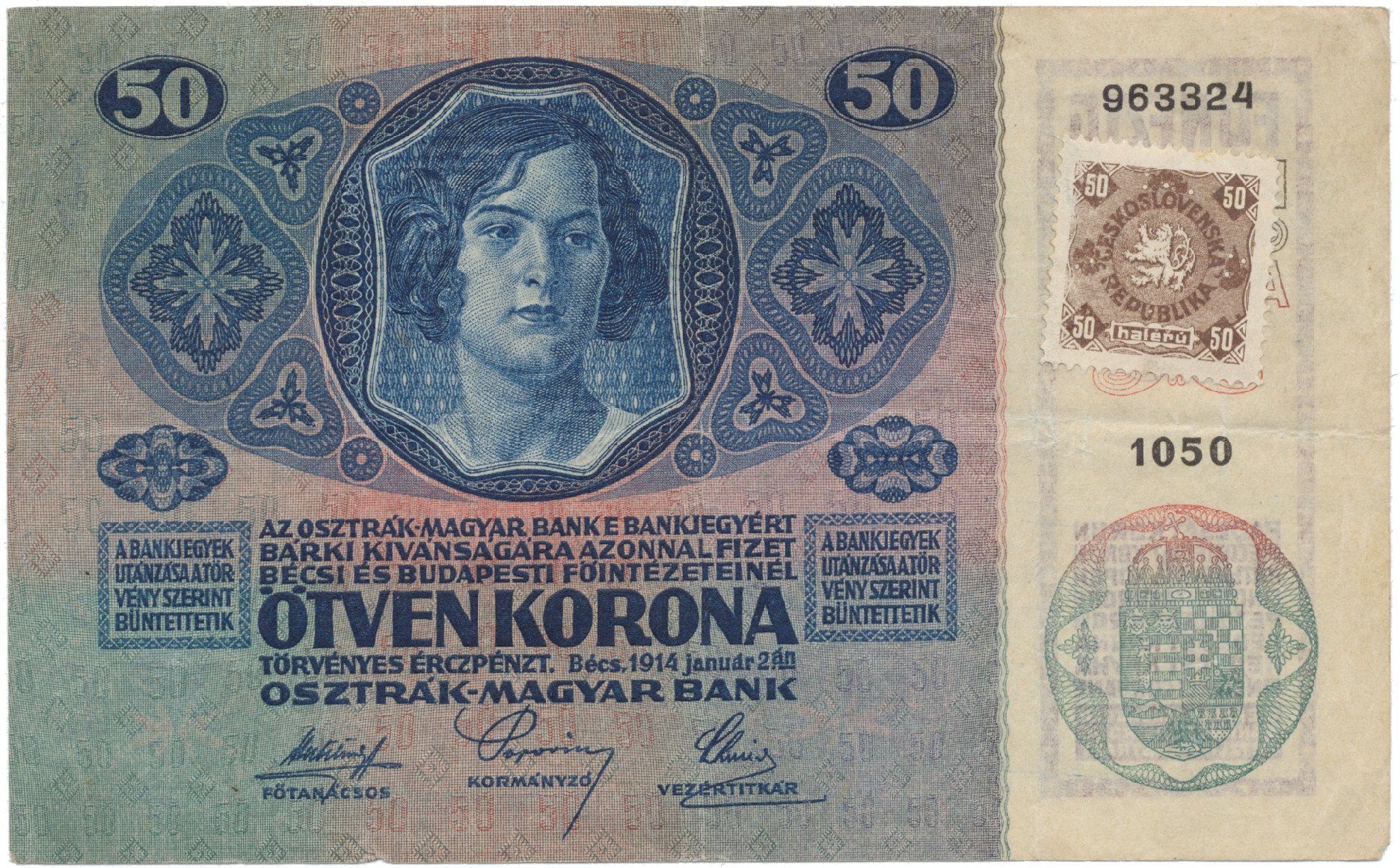 50 Koruna 1914 (1919), kolkovaná, Hej.4