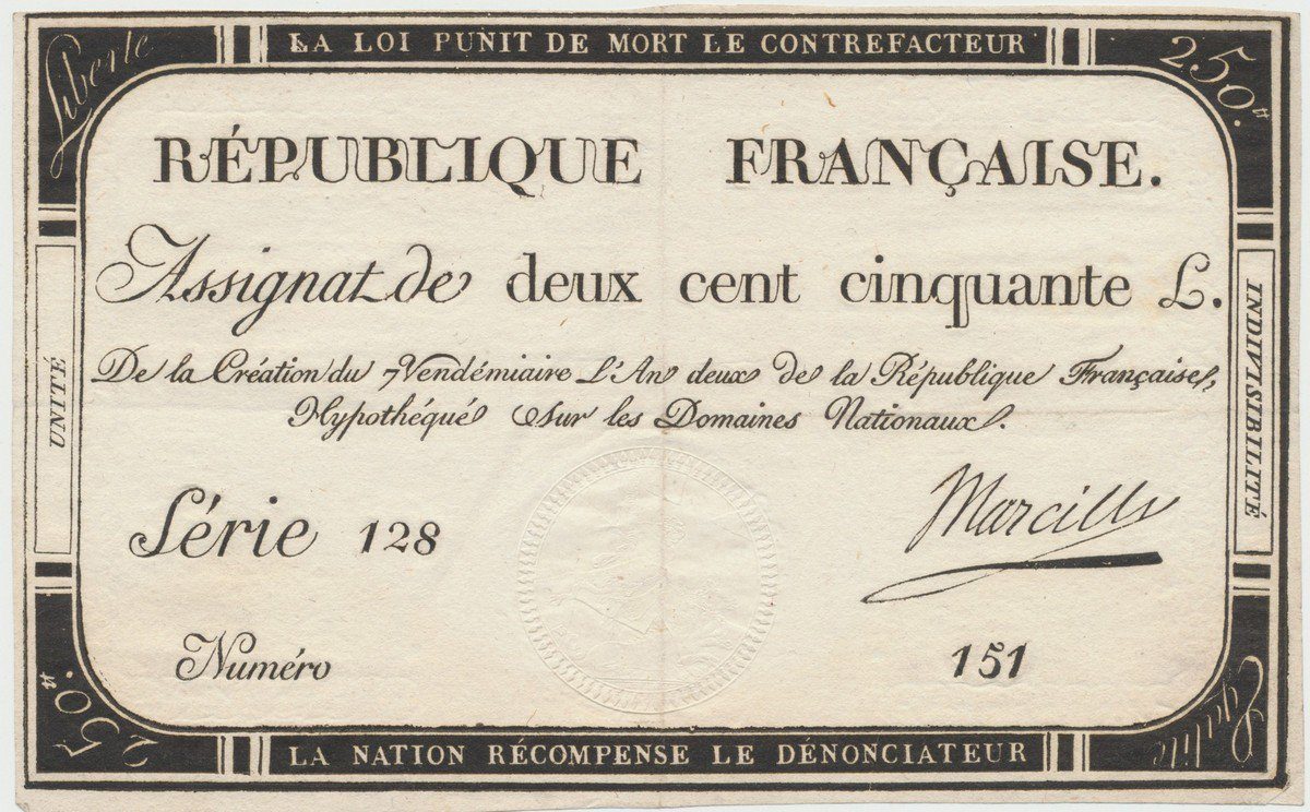 Francie, 250 Livres 1793, P.A75