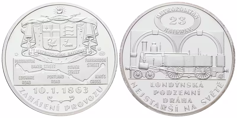 AR Medaile b.l. (2013) - Metropolitan Railway- 150. výročí zahájení provozu podzemní dráhy v Londýně