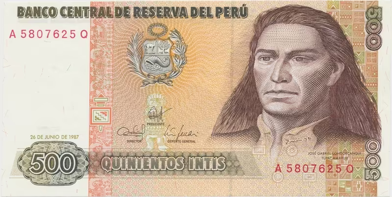 Peru, 500 Intis 1987, P.134b