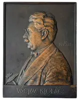 AE Plaketa 1923 - Václav Klofáč. Litý bronz 147 x 113 mm — 1
