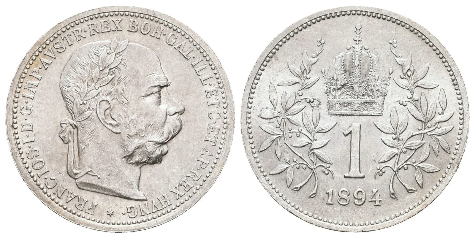 1 Koruna 1894, krásná zachovalost, lesk, patina, nep. rysky — 1