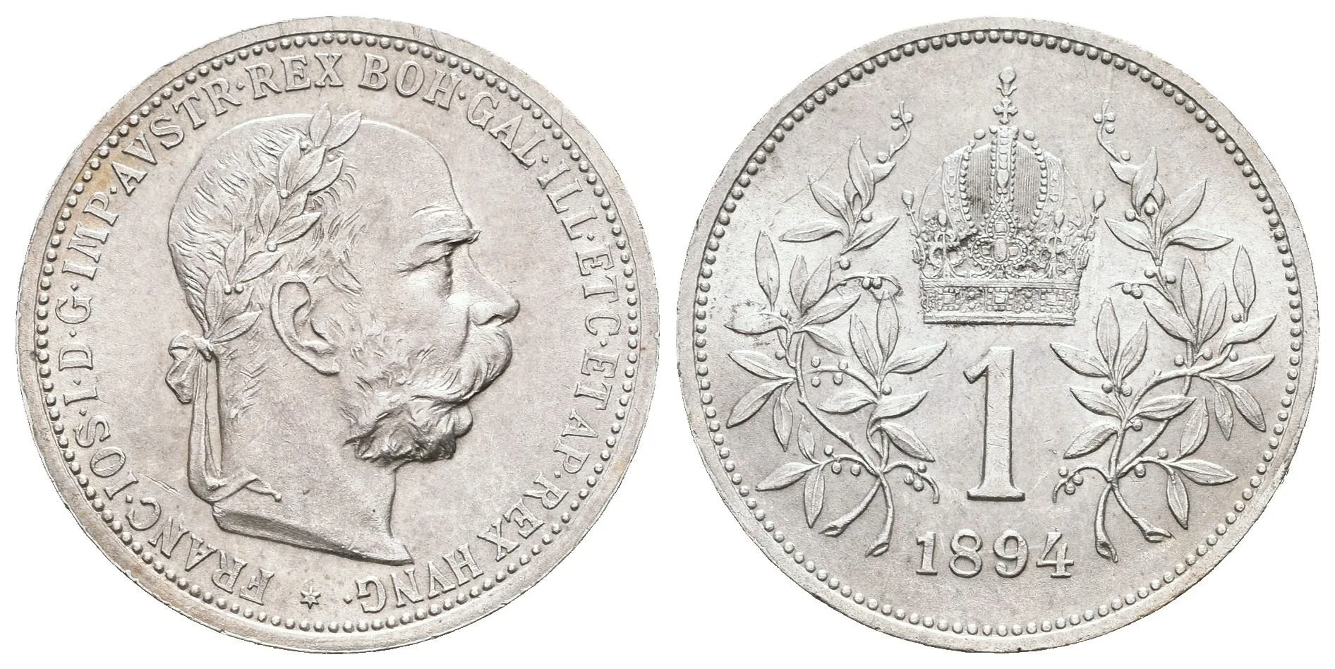 1 Koruna 1894, krásná zachovalost, lesk, patina, nep. rysky — 1