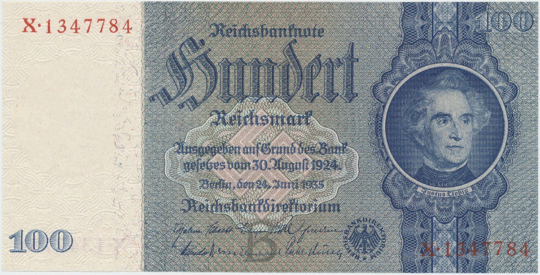 Německo, 100 Reichsmark 1935, typ O/O, Hej.D8c