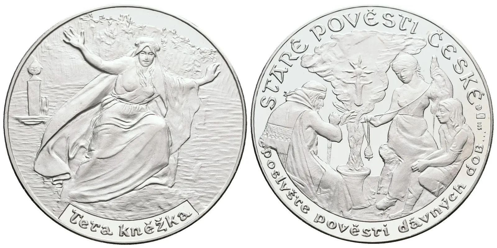 Stříbrná investiční medaile - Staré pověsti české - Tera kněžka- Ag 20 g - 925/1000