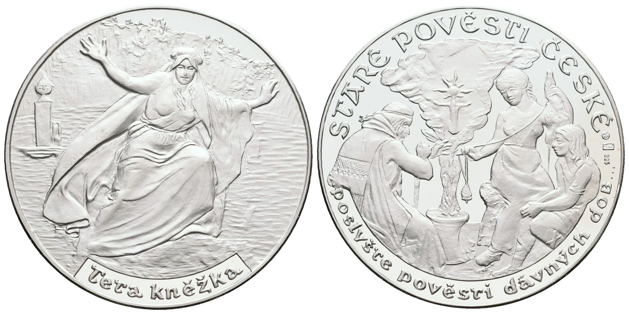 Stříbrná investiční medaile - Staré pověsti české - Tera kněžka- Ag 20 g - 925/1000