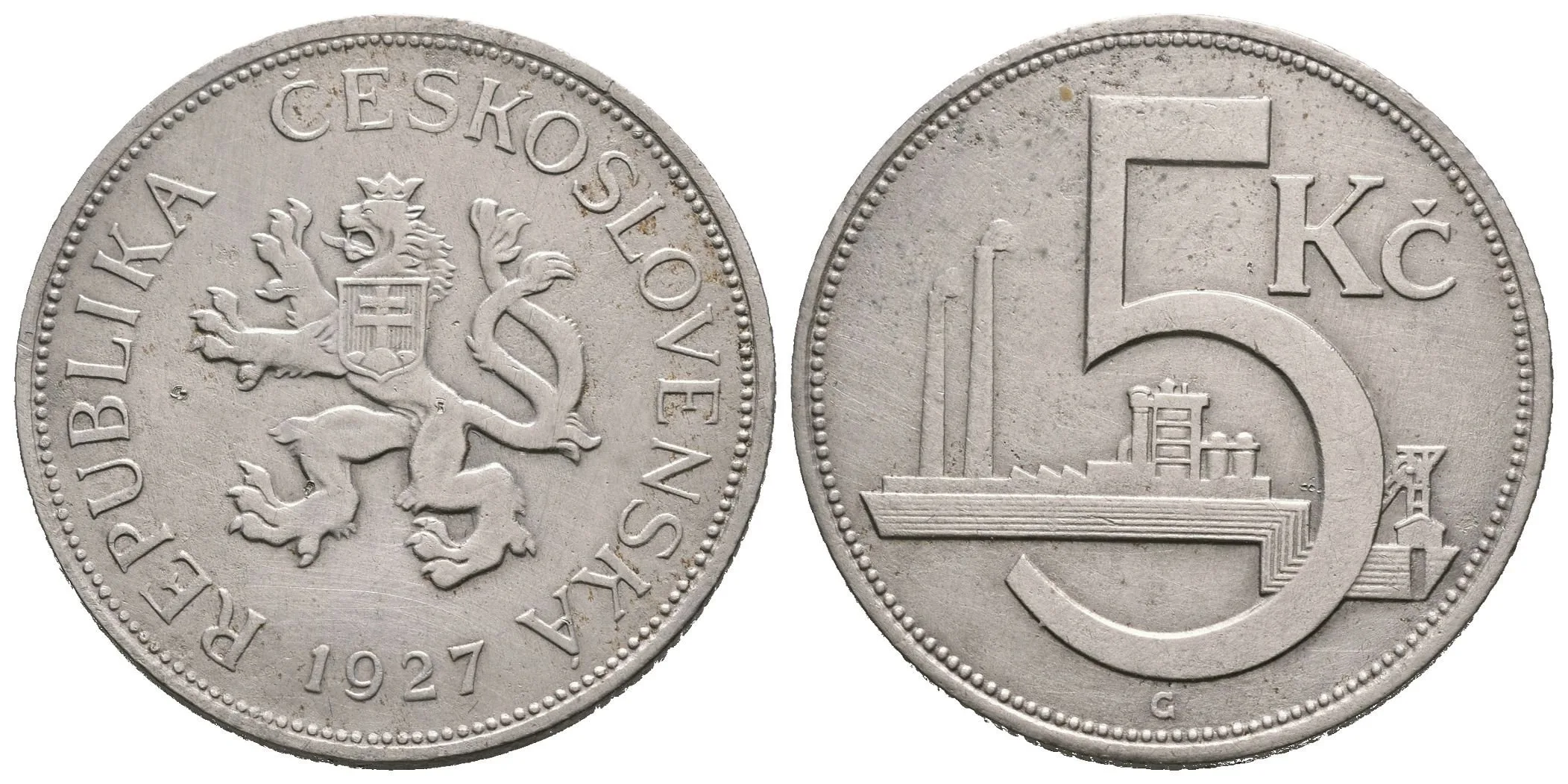 5 Koruna 1927, patina, škr._R! — 1