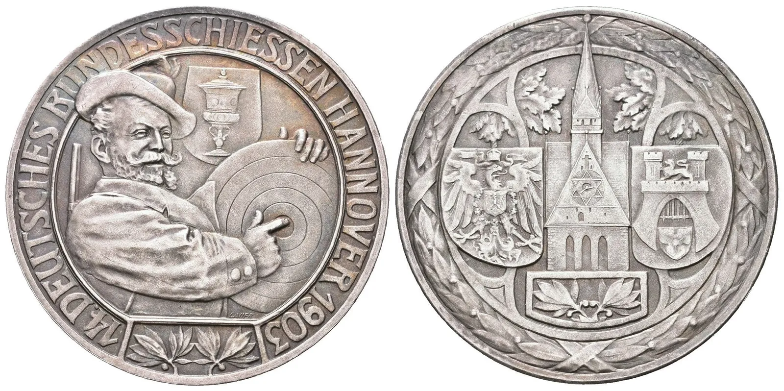 AR Medaile 1903 - 14. Německé spolkové střelby v Hannoveru. — 1