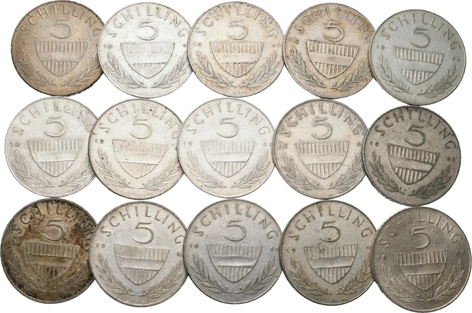 Rakousko, 5 Schilling 1960 - 1968