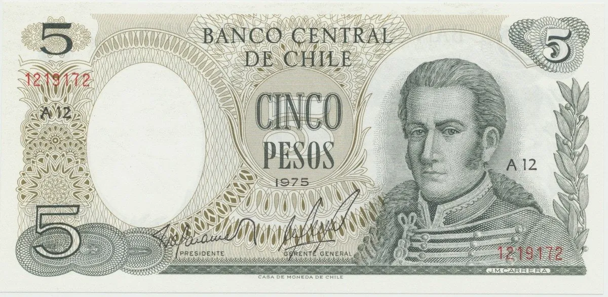 Chile, 5 Pesos 1975, P.149a