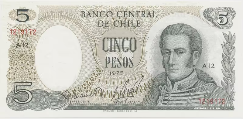 Chile, 5 Pesos 1975, P.149a