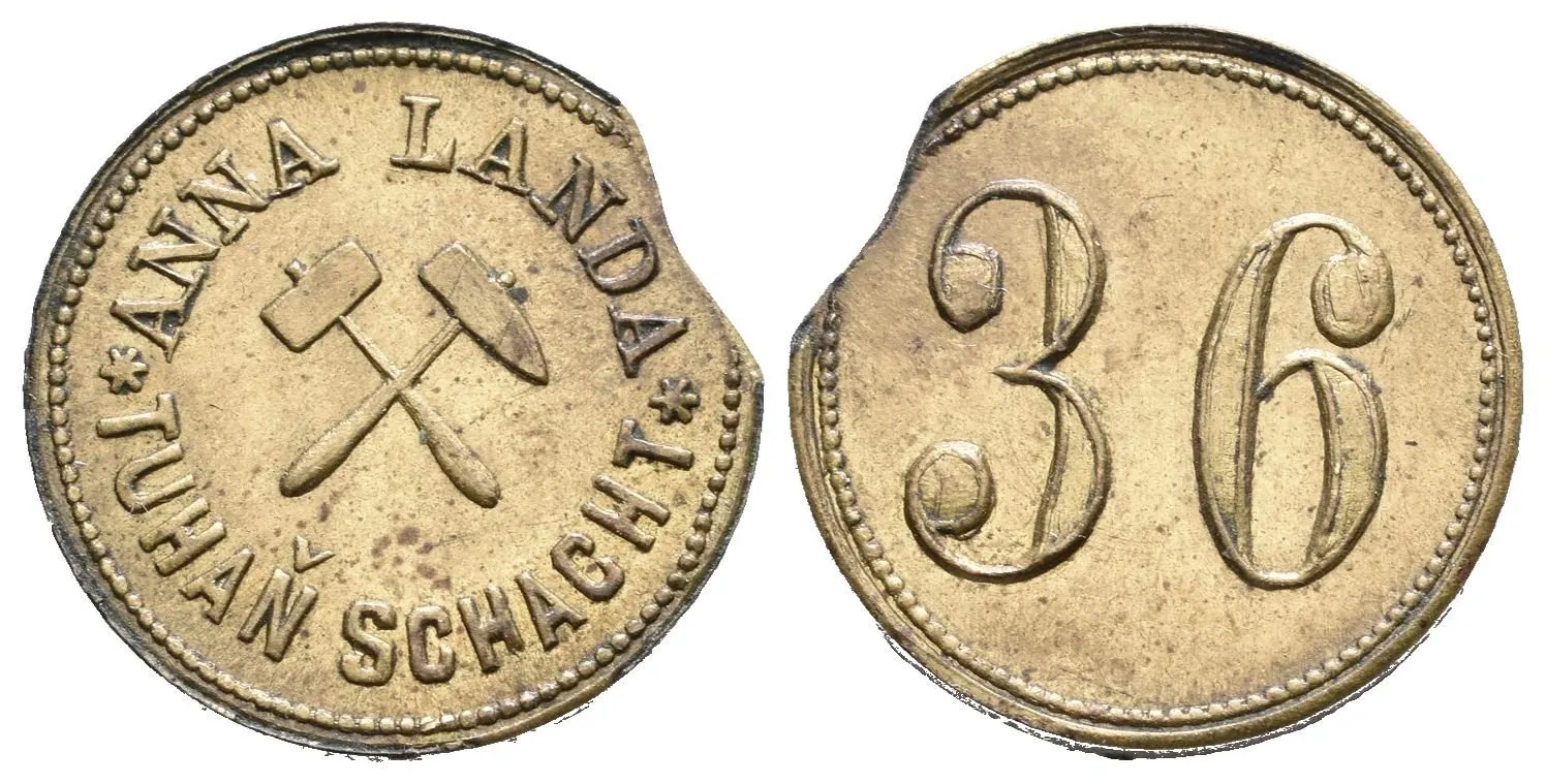 Tuháň, Mělník - Anna Schacht, Tuhaň Schacht, známka s hodnotou — 1