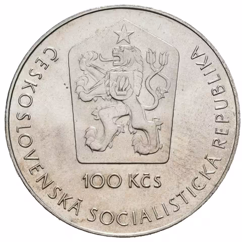 100 Kčs 1981 - 20. výročí prvního letu do vesmíru, patina